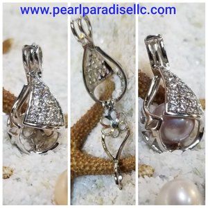 Zircon Teardrop Cage Pendant